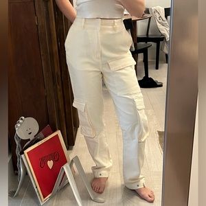 Aritzia TNA cream color cargo pants